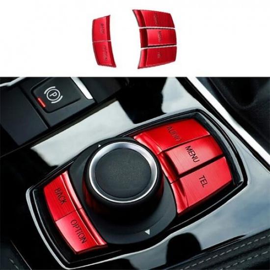 Switch Sticker Trim 2013-2018 Red Aluminum Console Button For BMW 3 4 Series GT