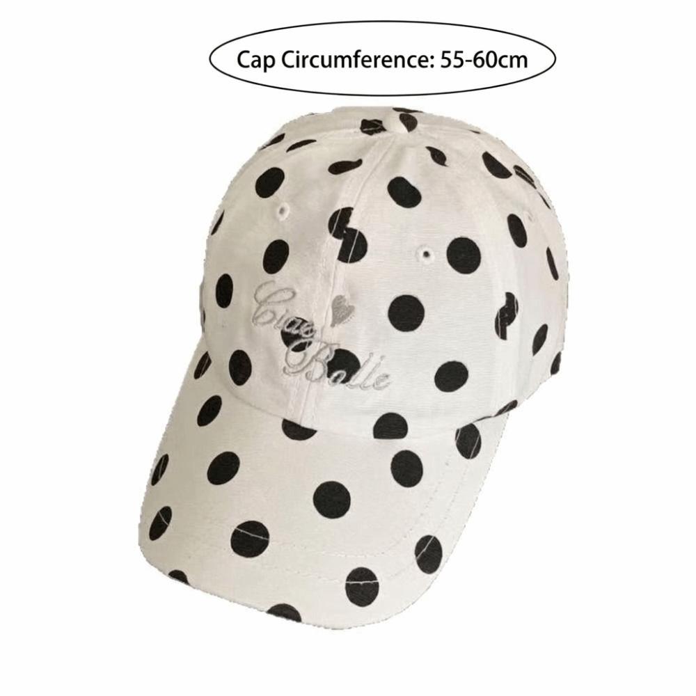 Polka Dot Baseball Cap Adjustable Sun Hat Fashion Peaked Cap for Women