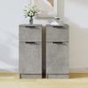 811124 vidaXL Buffets 2 Pcs Concrete Grey 30x30x70 Cm Engineered Wood
