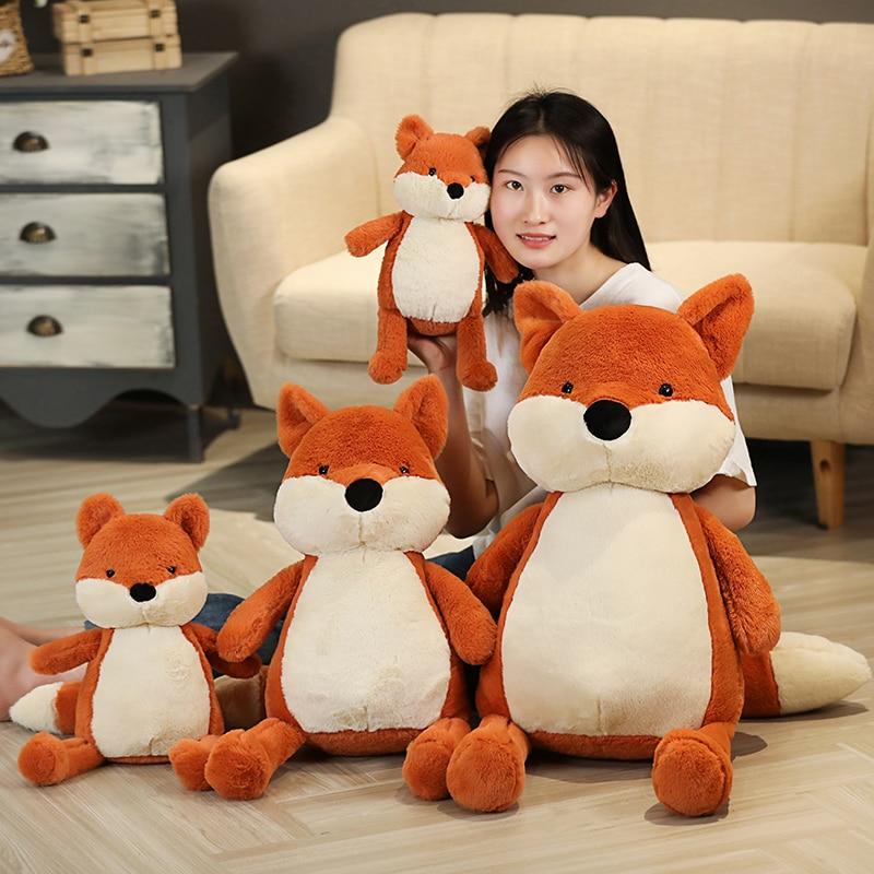 35 -90cm Soft Fluffy Fox Plush Toy Cute Cartoon Animal Fox Stuffed Doll Girls Lover Valentine 'S Gift Kawaii Sofa Decor Pillows