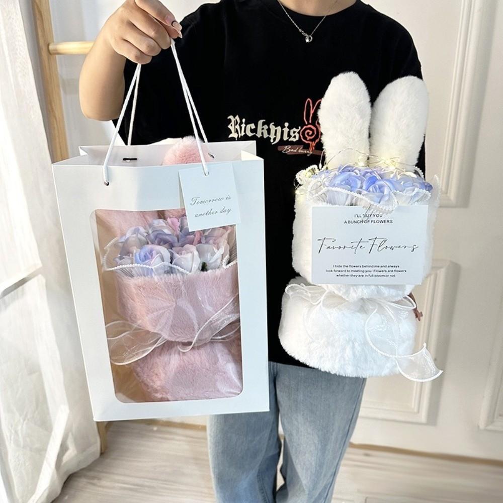 Artificial Rose Flower Bouquet Cute Fake Flower Birthday Gift Soap Flower Gift Graduation Gift