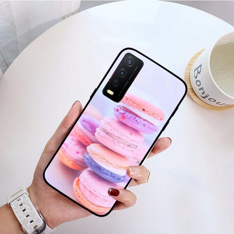 Чехол для телефона Funda Dessert macarons для vivo Y31 Y30 Y33S Y11S Y12S Y17 Y20 Y20S Y21S Y1S Y53S Y15 Y19 Y91C V23 5G, чехлы