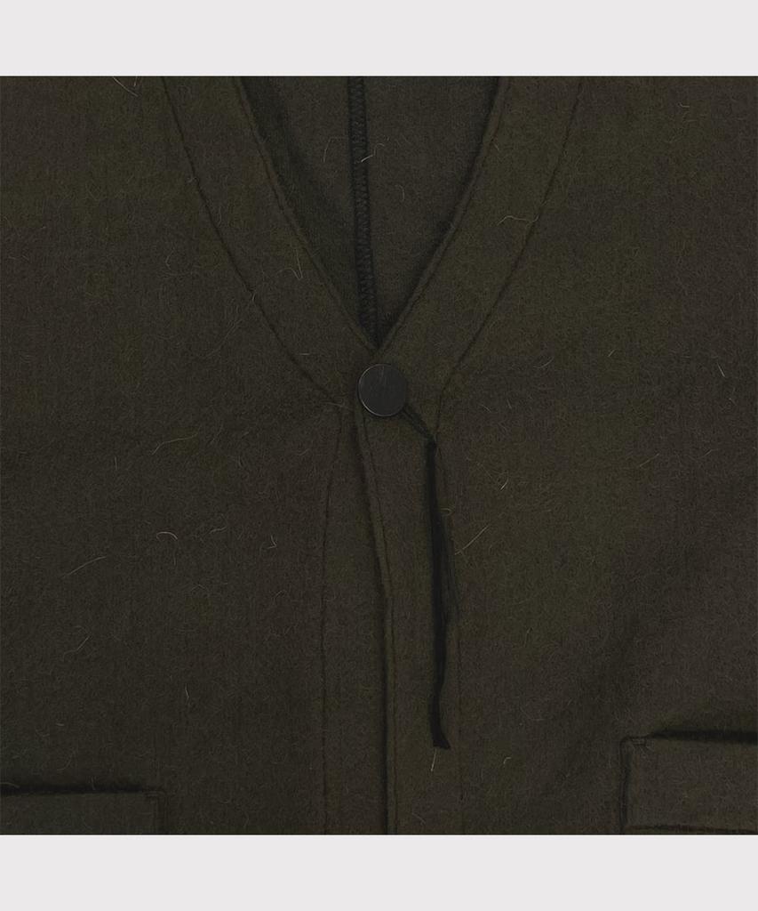 Minus Cut Off 1B Cardigan(Needle Shaggy Mohair) - Olive