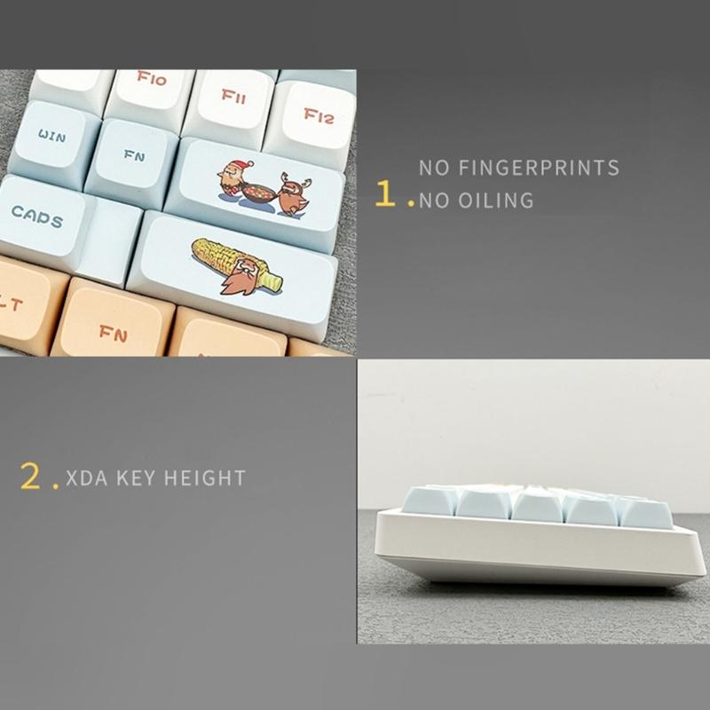 Keycaps 127PCS LittleOtter Keycaps XDA File Full Set Keycap DyeSubbed Thick PBT for Gaming Mechanical Keyboard