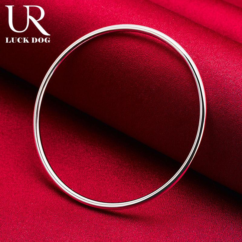 925 Sterling Silver Fashionable 3mm Smooth Bracelet Fashionable Wedding Jewelry