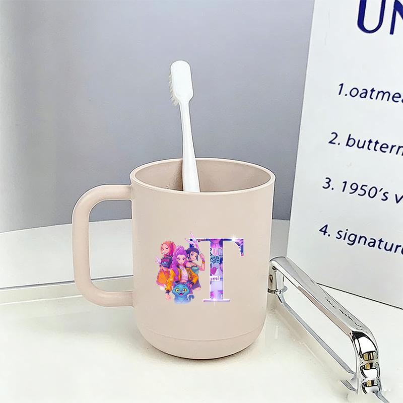 Kpop Demon Hunters Mouthwash Cup Kawaii Portable Toothbrush Cups Home Couple Family Thickened Juice Water Mug Birthday Gift