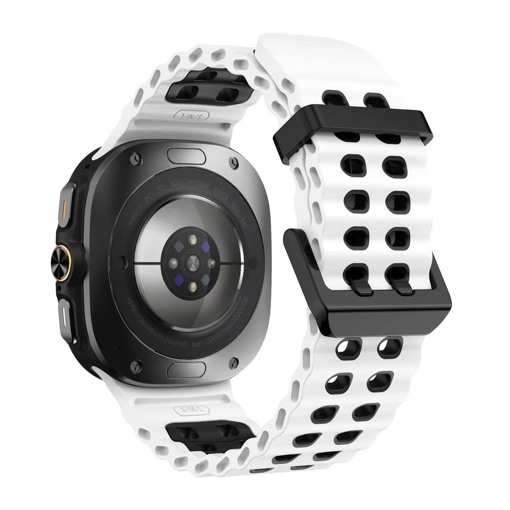 Морской ремешок для Samsung Galaxy Watch ultra Ремешок 47 мм Аксессуары Двухцветный Спортивный силиконовый Браслет Galaxy Watch 7 ultra Ремешки