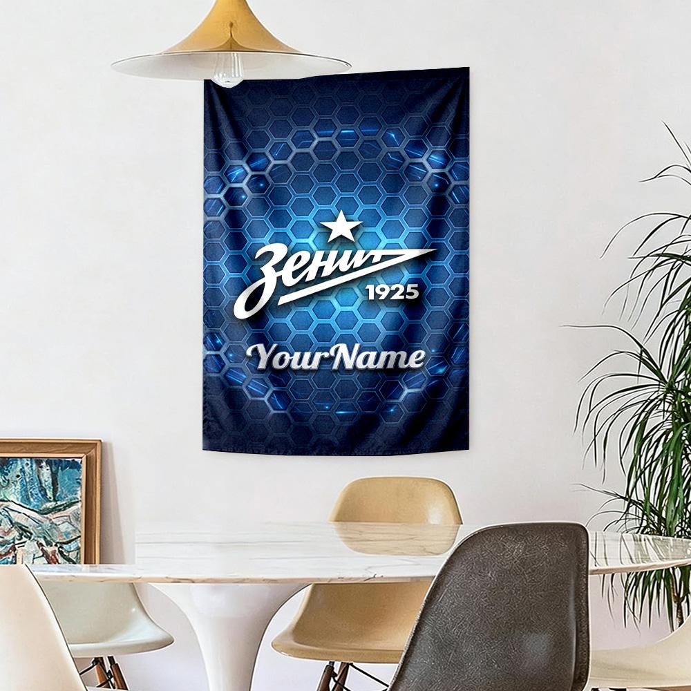 Fc Zenit Saintpetersburg Custom Your Name Wall Decor Tapestry Art For Pet Memorial Birthdaywedding Party Backdrop Family Gift