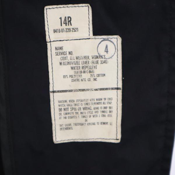 АРМИЯ США 80-х годов DLA Пальто с воротником из нержавеющей стали Темно-синее Всепогодное пальто Женское Б/У