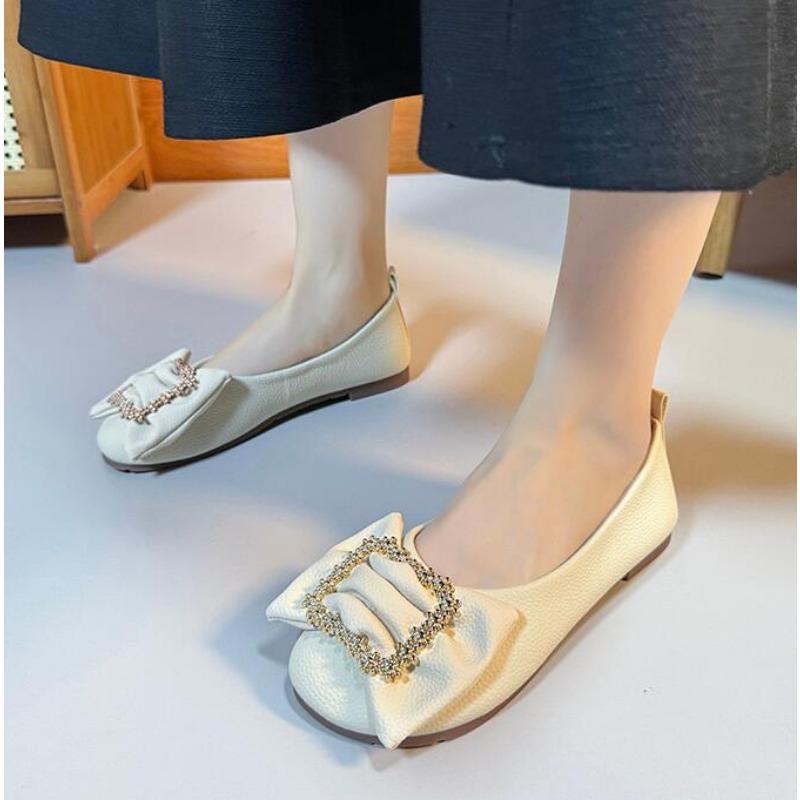 Мода Новые Элегантные Кожаные Весна Осень Ручной Работы Балетки Балетки Женские Мокасины Удобные Мягкие Кожаные Туфли На Плоской Подошве Большой Размер 43