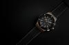 Hyakuichi Chronograph Pink Carbon Black Leather Strap [HYAKUICHI 101] No.8L Watch, Gold, Fiber,