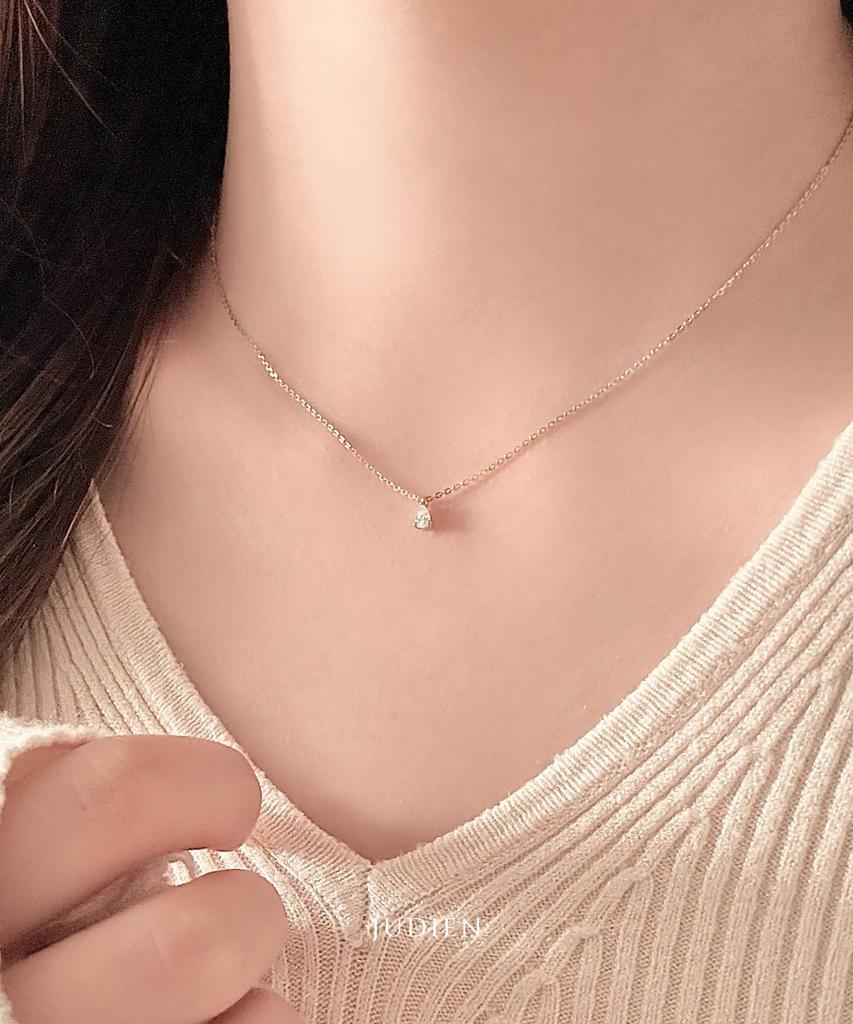 Judien 14K 18K Teardrop Lab-Worn Diamond Necklace (Type A)