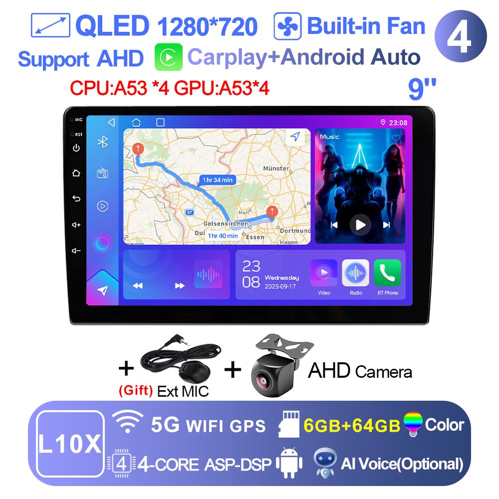 LEHX L10X 7/9/10'' 2Din Android 15 Car Radio Multimedia Stereo Receiver Carplay For toyota Hyundai Kia Volkswagen Jeep Fiat GPS