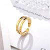 Геометрическое кольцо с открытой линией, кольцо высокого класса с покрытием из титановой стали, нишевые простые аксессуары для женщин