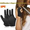Black Heat Resistant Gloves 3 Finger Protection Mittens New Curling Wand Glove