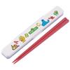 Chopsticks and Chopstick Case Set, 18cm, Antibacterial, Sesame Street Design, Made In Japan, ABC3AG-A