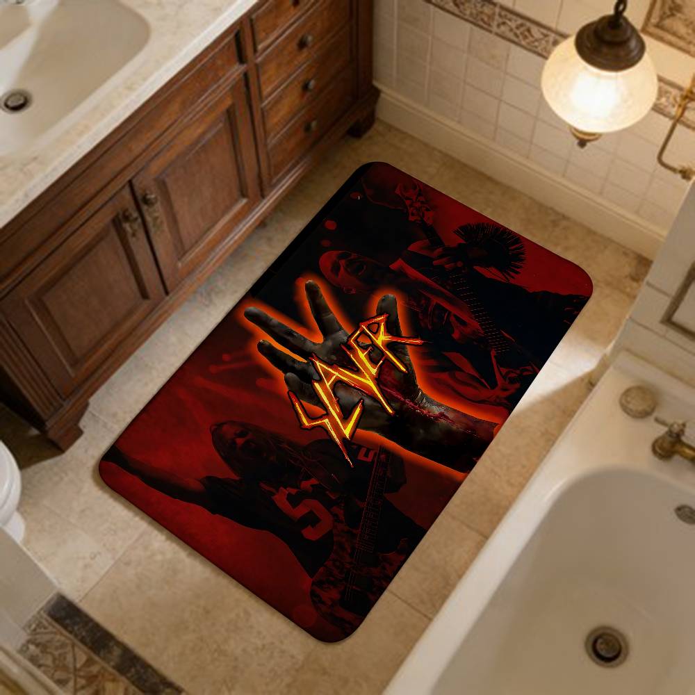 Heavy Metal S-Slayer Rock Band Room Mats Retro Multiple Choice Living Room Kitchen Rug Non-Slip Welcome Rug