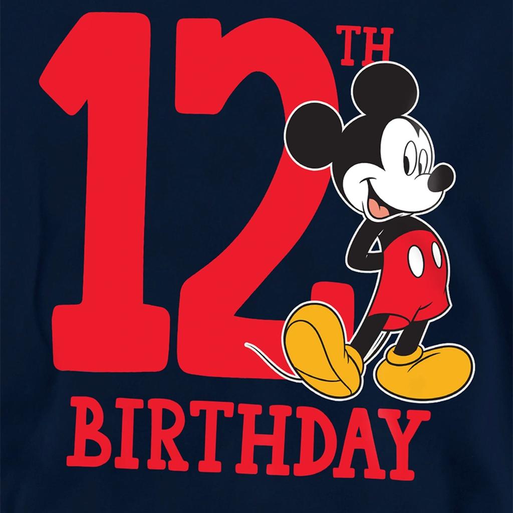 Disney Childrens/Kids Mickey Mouse Shirt 12th Birthday Hoodie
