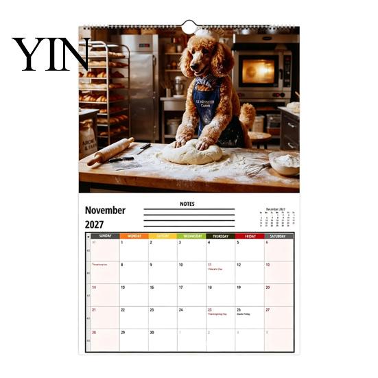 Practical Schedule Management 2027 Funny Dog Working Wall Calendar, Jan. 2027-Dec. 12 x Cute Animal Hanging 8 Inch Monthly Planner with Puppy