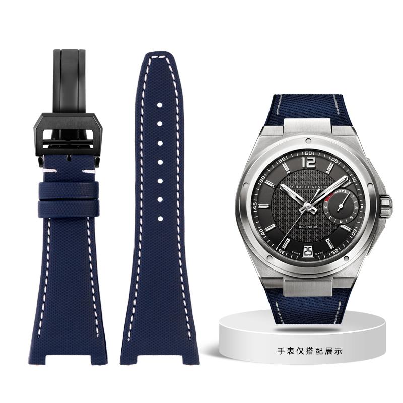 Нейлоновый кожаный ремешок для часов IWC Engineer, ремешок с вырезом, серия IW500501 IW378507 IW322703, черный спортивный холщовый ремешок для часов