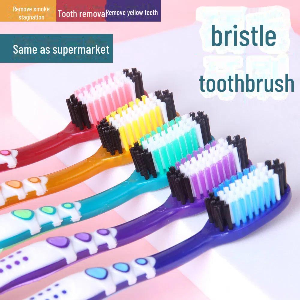 Medium Hard-Bristle Toothbrush for Smoke and Yellow Stain Removal, Individually Packaged.