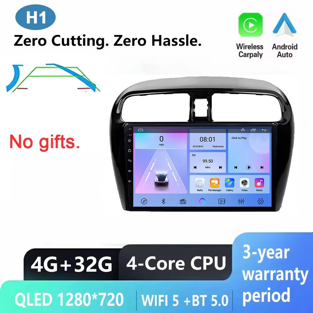 Android 16 For Mitsubishi Mirage 6 Attrage 2012-2018 Car Radio Multimedia Player GPS Navigation Carplay android Auto QLED Screen