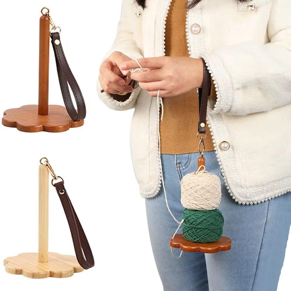 Портативная вращающаяся подставка для запястья, катушка для ниток, моталка для шерстяных клубков, вязание крючком