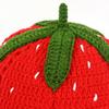 Autumn and winter sweet and cute hand-crocheted knitted hat children strawberry bucket hat ruffle edge pullover wool hat