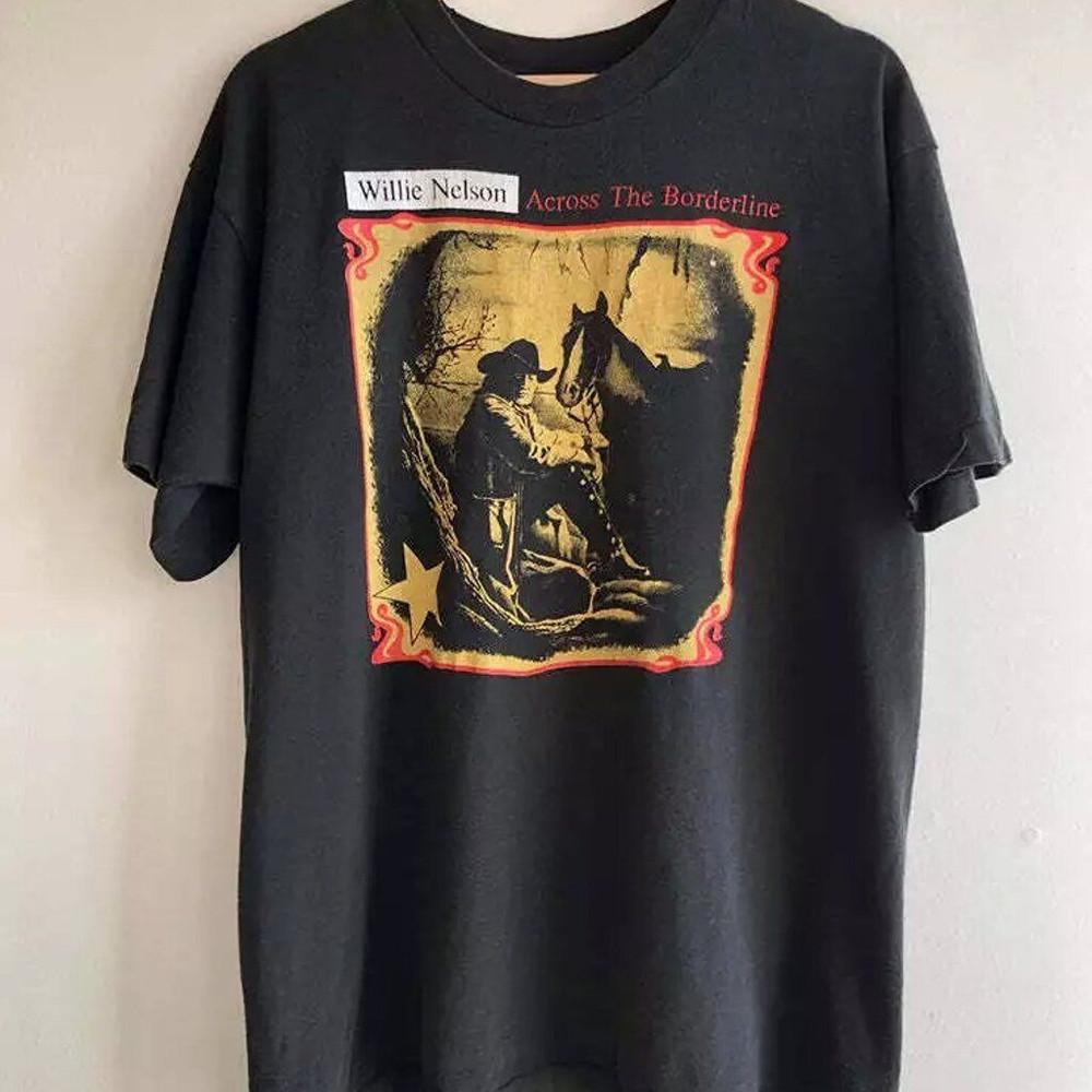 Willie Nelson “across The Borderline” Tour 90s Classic Style T Shirt