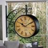 Handmade Victorian Double-Sided Wall Clock – Nautical Home Office Decor, 27.94 Cm, Yellow, Station-Style Gift
