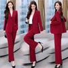 Professional Queen Style Slim Long-Sleeve Suit Jacket with Wide-Leg Trousers for Spring and Autumn