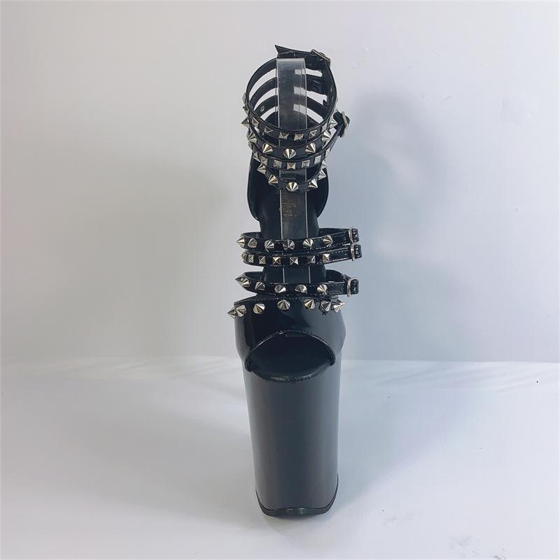 Spiked black sandals women's 2025 new fashion summer fashion high heels stiletto women's sandals fairy style