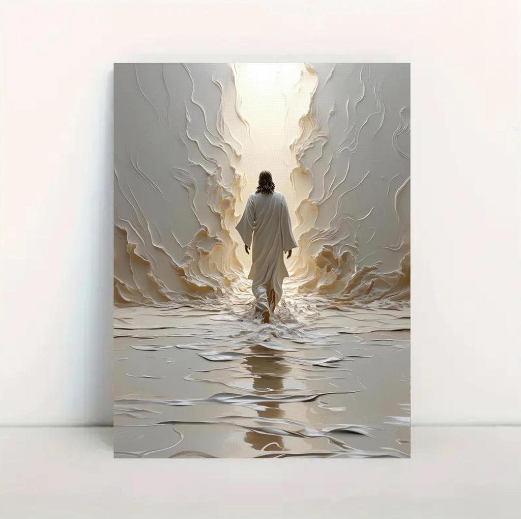 Christian Religion Holy Faith Jesus Walking on Water Art Poster Print Canvas Painting Living Room Home Decor