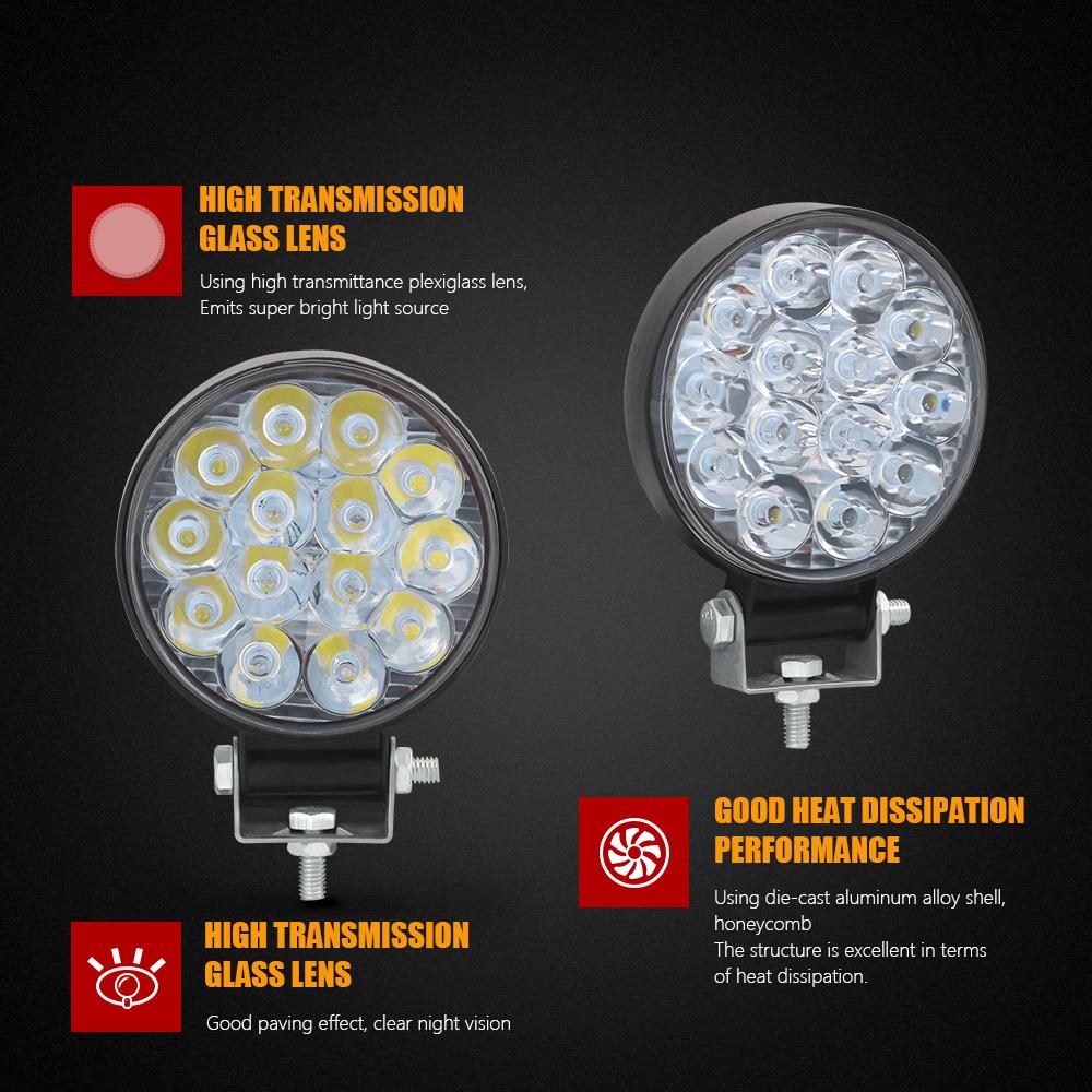 1 ШТ. Светодиодный рабочий свет 14/16 светодиодов 42 Вт 48 Вт 63 Вт 96 Вт 6000K 2835 МИНИ Квадратный Круглый Мигающий Белый Желтый Светодиодная Фара для Вождения Противотуманная Фара Балка 12 В 24 В