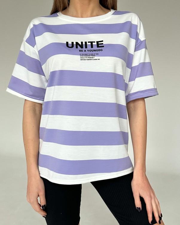 Полосатая футболка с надписью ISSA Plus