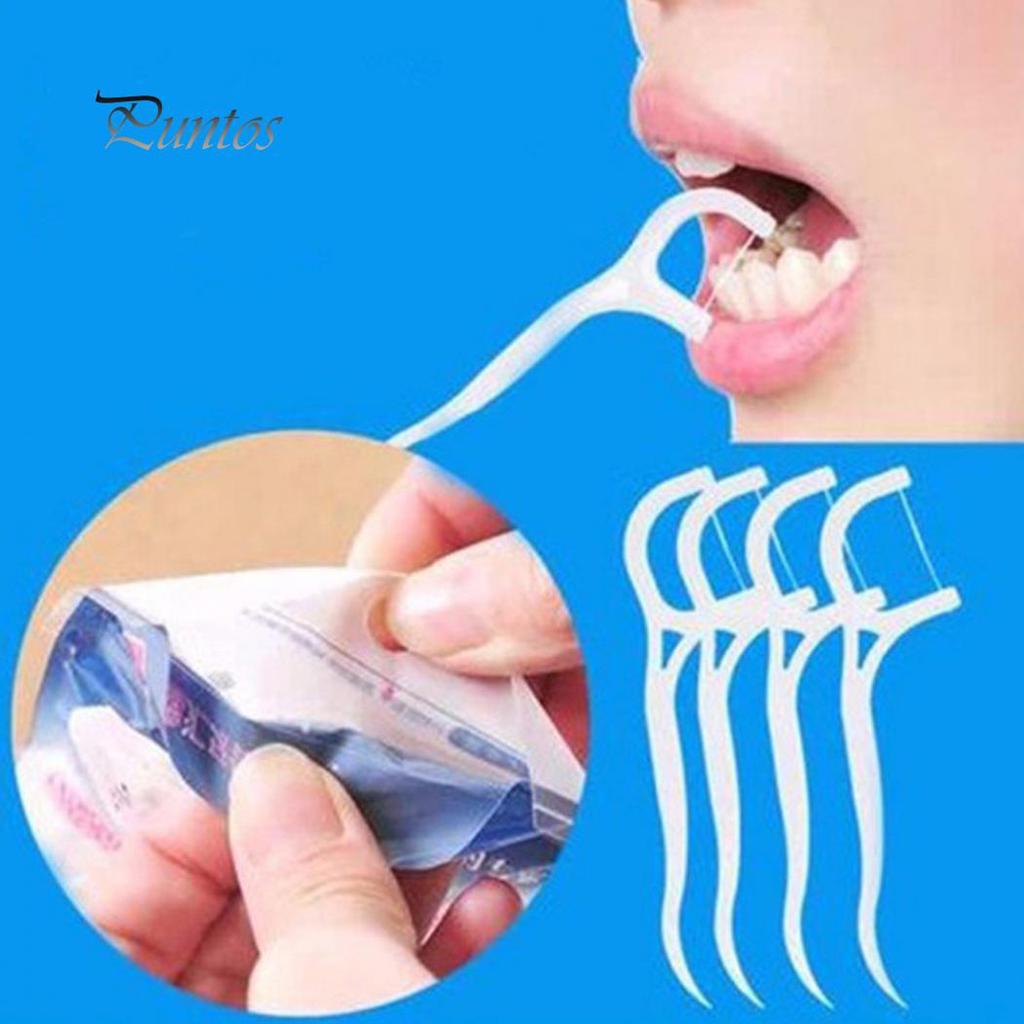 30Pcs Kids Elastic Dental Floss Stick Tooth Interdental Cleaner Oral Care Tool