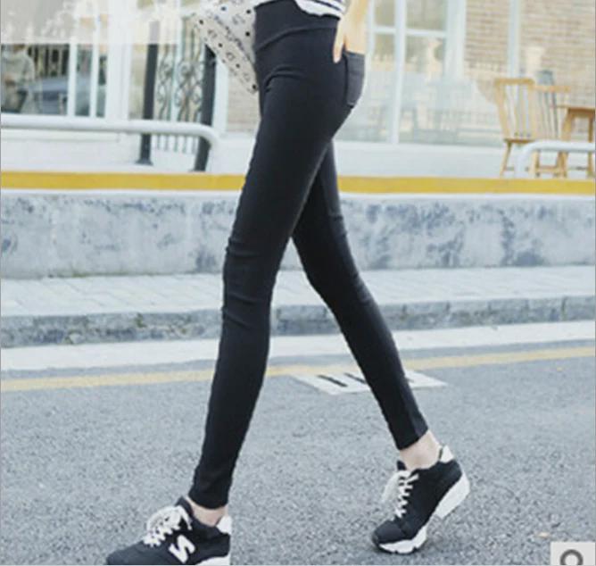 Корейские модные женские узкие брюки-карандаш с задними карманами - леггинсы больших размеров