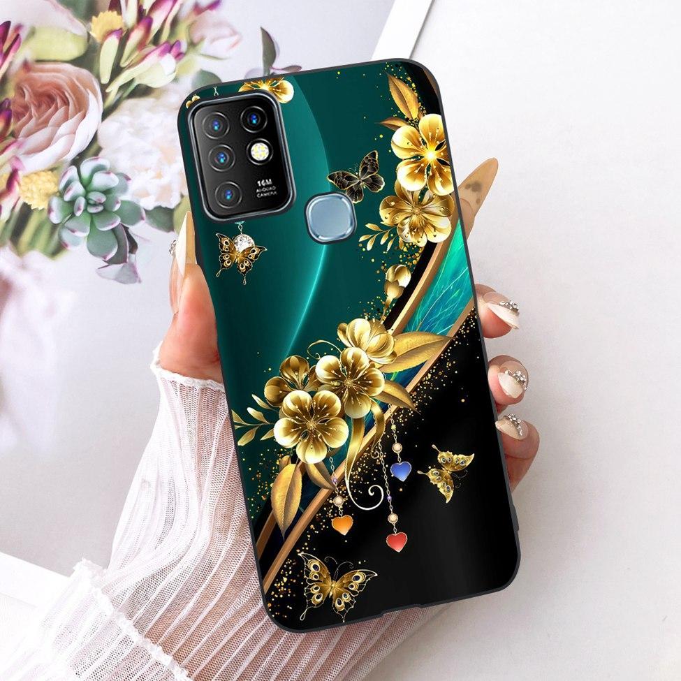 Case For Infinix Hot 10 Cover Aesthetic Cute Cat Fashion Funny Painted Bumper For Infinix Hot10 X682B X682C Casing