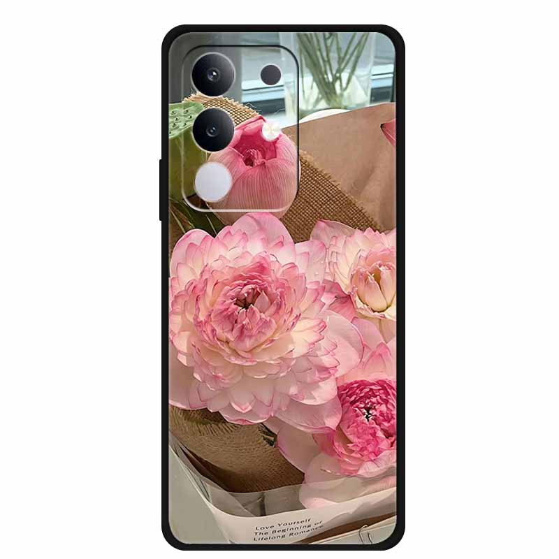 For vivo T4x Cover Silicone TPU Phone Case Funda for vivo T4x 5G V2437 Black Back Bumper Soft Protector Cartoon Anime Cute Capa