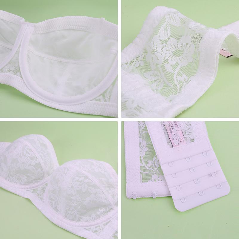 Strapless Bra for Women Sexy Lace Ultra Thin Non-Slip Bras Female Lingerie Gathered Invisible Brassiere