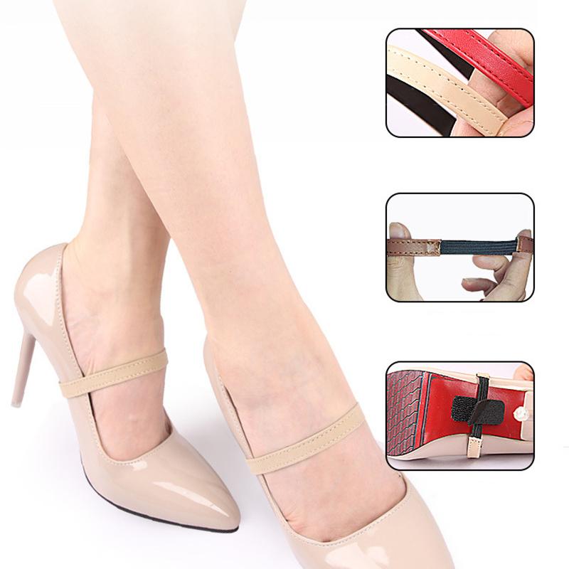 Женские нескользящие эластичные ремешки для обуви на высоком каблуке, регулируемый ремень без завязок, ленивые шнурки с пряжкой, аксессуары, нескользящие шнурки в комплекте