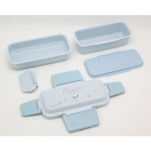 OSK PEANUTS EVERYDAY Lunch Box, Two-Tier, with Dividers, Blue [PCW-600S], Microwave-Safe, with Dividers