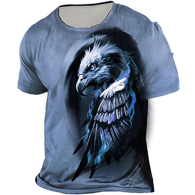 Eagle Print Casual Shirt | Men Shirt Print Eagle | Men Tee Shirt Eagle - Vintage Print