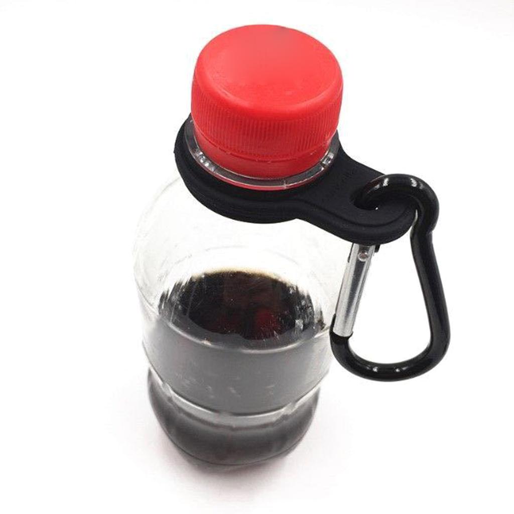4 Pcs Silicone Water Bottle Buckle with Carabiner Belt Clip Secure Bottle Hanging Strap Sports Bottle Hanger Holder