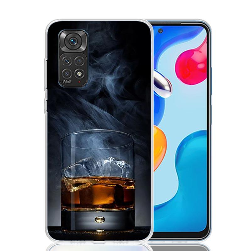 Чехол для телефона 'Сигара Виски Ледяной Напиток' для Xiaomi Redmi Note 15 14 13 12S 12 Pro Plus 11S 11E 11 11T 10S 10 Арт Мягкий Чехол с Рисунком R