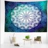 Blue Green Mandala Tapestry Wall Hanging Flower Art Mysterious Hippie Tapiz Aesthetic Room Living Room Home Decor
