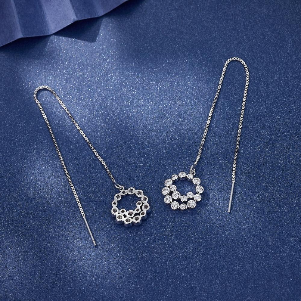 Серьги с круглой кисточкой из циркона, длинные серьги-гвоздики, полые круглые серьги из кубического циркония