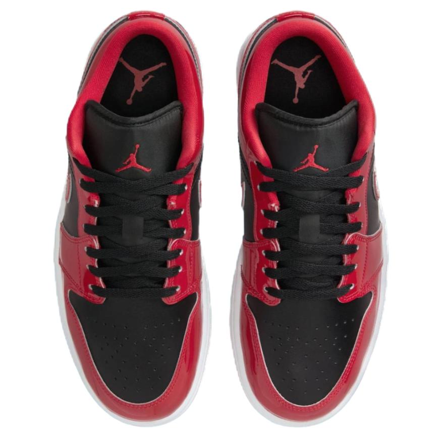 Кроссовки Air Jordan 1 Low Patent Varsity Red Black Унисекс Белый HV4089-006