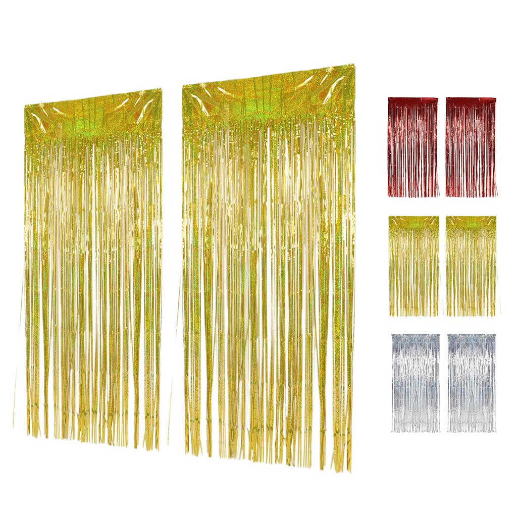 2 шт. фольгированная бахрома занавеска бахрома фон для свадьбы помолвки девичника дня рождения вечеринки сцена D