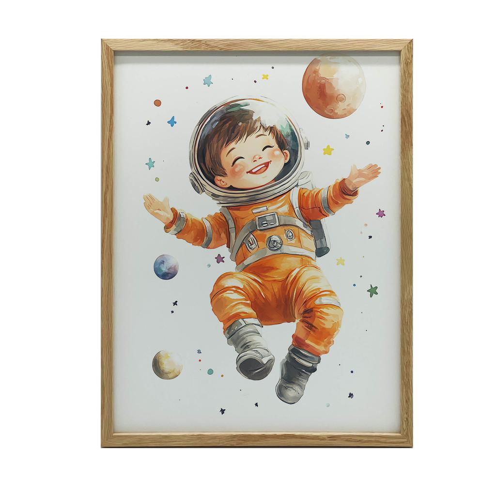Plakat Mały Kosmonauta Plakat Mały Kosmonauta, 40X50 Cm, Rama Aluminiowa Czarna, Papier Matowy 230 Gsm